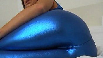 Check out my tight little ass in these shiny blue PVC panties